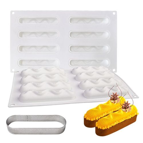 Moule Silicone Patisserie Orientale,8 Tour De Sable Consécutive Moule À Gâteau Tour Ovale Anneau Mousse Gâteau Moule En Silicone Ustensiles De Cuisson Créatifs