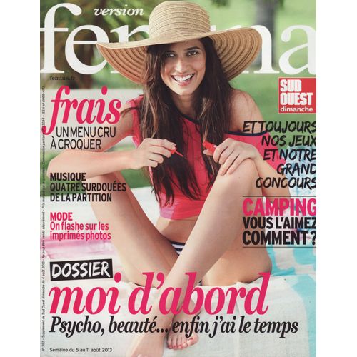 Version Femina (Edition Sud Ouest) / 04-08-2013 N°592 : Pierre Niney (1/4p) - Alice Sara Ott (1/2p) - Sabine Devieilhe (1/2p) - Alondra De La Parra (1/2p) - Julia Lezhneva (1/2p)