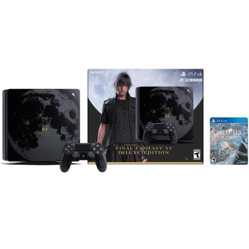 Onsole Sony Playstation 4 Slim 1 To Noir Edition Limitée Final Fantasy Xv + Final Fantasy Xv