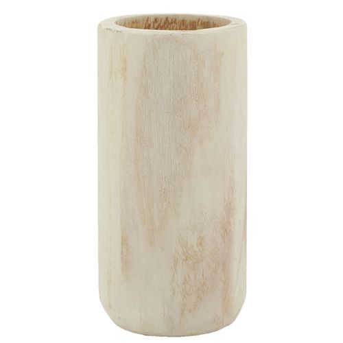 Grand vase rond en bois clair