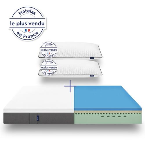 Emma | Pack Matelas Original 160x200 Cm + 2 Oreillers | Technologie Mémoire De Forme | Corps Détendu