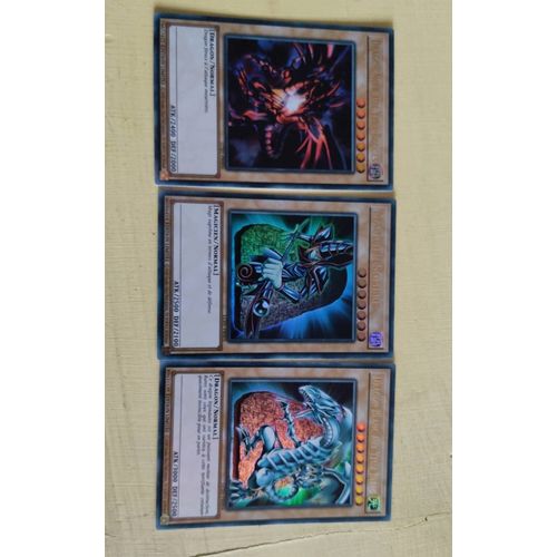 Lot 3 Cartes Lc01 Dragon Blanc Aux Yeux Bleus Lc01-Fr004 Magicien Sombre Lc01-Fr005 Dragon Noir Aux Yeux Rouges Lc01-Fr006