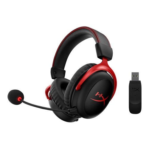 HyperX Cloud II Gaming - Micro-casque - canal 7.1 - circum-aural - 2,4 GHz - sans fil - noir, rouge - pour Victus by HP Laptop 15, 16; Laptop 14, 15, 17; Pavilion x360 Laptop; Pro 290 G9