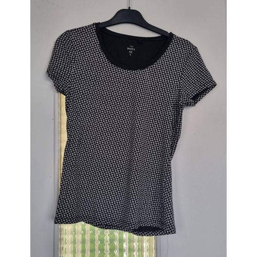T-Shirt Manche Courte Noir Imprimé Graphique C&a Taille 36