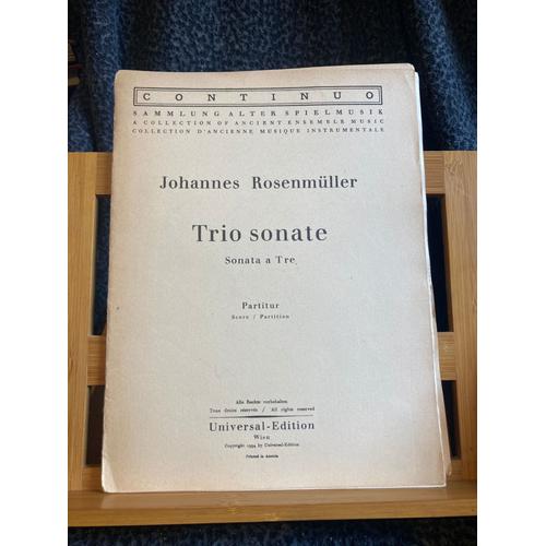 Johann Rosenmüller Sonate En Trio 2 Violons Basse Continue Partition Universal
