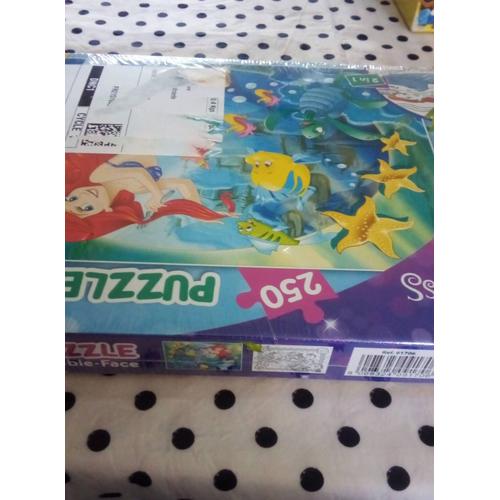 Lisciani Puzzle Pour Enfants A Partir De 7 Ans 250 Pi Ces 2 En 1 Double Face Recto Verso Avec Le Dos Colorier - Disney La Petite Sirene - 91706