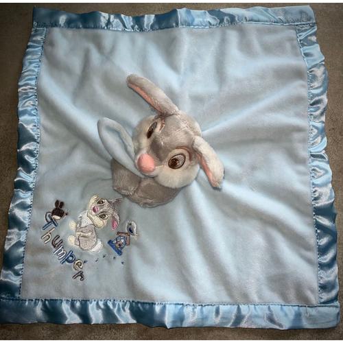 Doudou Lapin Panpan Thumper Disney Bleu Soft Toy Baby Bunny Comforter Rabbit 