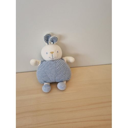 Doudou Lapin Blanc Bleu Nounours