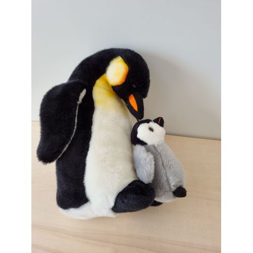 Doudou Peluche Manchot Empereur Et Son Bébé