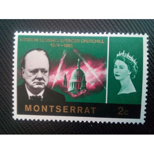 Timbre Montserrat Y T 179 Sir Winston Churchill (1874-1965) Et La Cathédrale Saint-Paul 1966 ( 010507 )