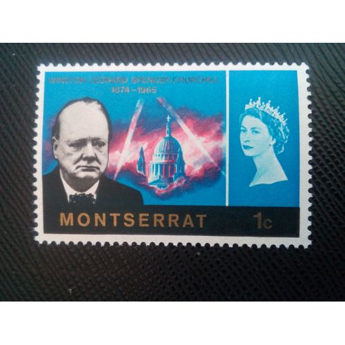Timbre Montserrat Y T 178 Sir Winston Churchill (1874-1965) Et La Cathédrale Saint-Paul 1966 (  010507  )