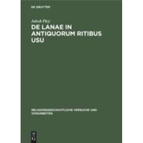 De Lanae In Antiquorum Ritibus Usu