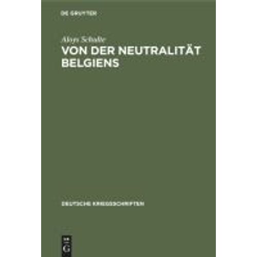 Von Der Neutralität Belgiens