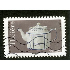 Timbre Oblitéré Théière, Lettre Verte, France, Angleterre, La Poste