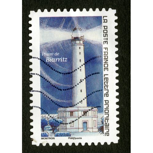 Timbre Oblitéré Phare De Biarritz, La Poste, France, Lettre Prioritaire, Montron