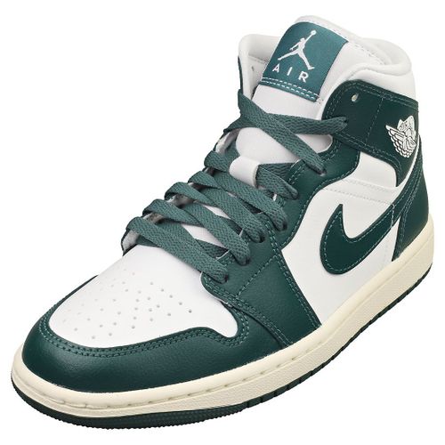 Chaussures Nike Air Jordan 1 Mid Baskets Blanc Vert