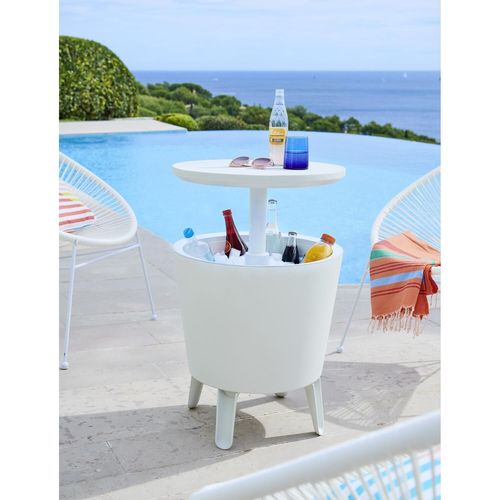 Table Et Glacière Cool Bar Blanc Keter