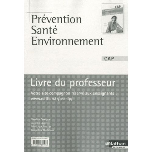 Prévention Santé Environnement Cap - Livre Du Professeur