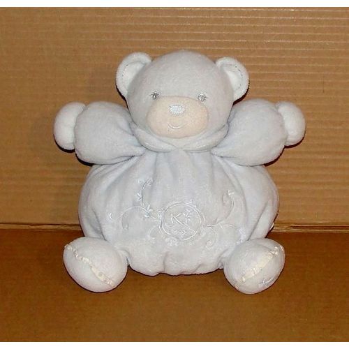 Doudou Ours Boule Bleu Petit Patapouf Brodé Kaloo