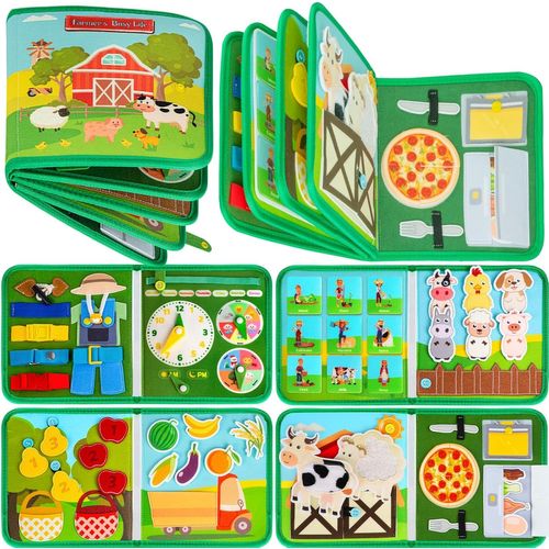 Busy Board - Aqsacokiya - Livre Occupé De Ferme Montessori Pour 1 2 3 Ans Enfants - Planche D'activités Jouet Éducatif Préscolaire