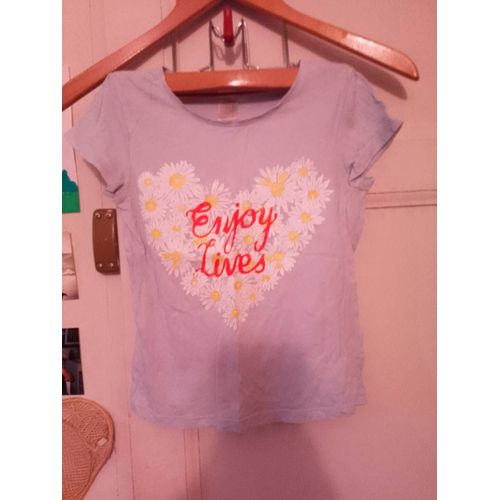 Tee-Shirt Bleu Clair Motif Coloré 8 Ans La Redoute Kids.