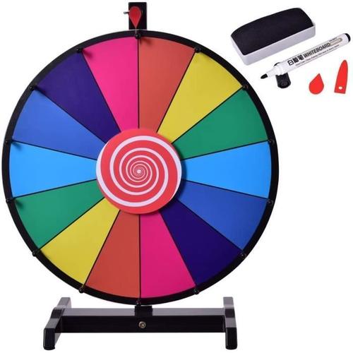 Roue De La Fortune - Costway - 18 Pouces - 14 Fentes Personnalisables - Rotation Douce