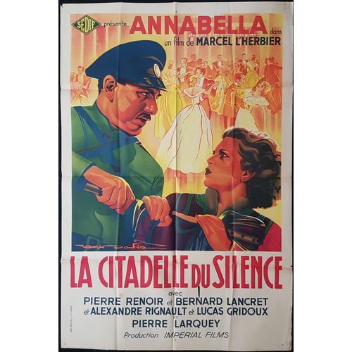 La Citadelle Du Silence - Film 1937 Réalisateur Marcel L'herbier Avec Annabella , Pierre Renoir , Pierre Larquey - Affiche De Cinéma Ancienne 80x120 Cm - French Movie Poster - Dessin Roger Soubie