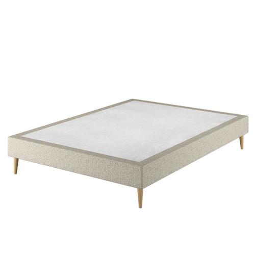 Le Roi Du Matelas - Sommier Tapissier Cosmos Deco Beige - 160x200 Cm - Lattes Actives En Hêtre Et Cadre En Sapin Blanc - Lattes Hêtre - Soutien Ferme