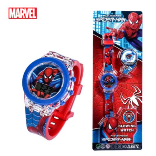 Montre Numérique Spiderman Enfant Avec 7 Lumières De Couleur (Taille Taille Unique,Couleur Rouge)