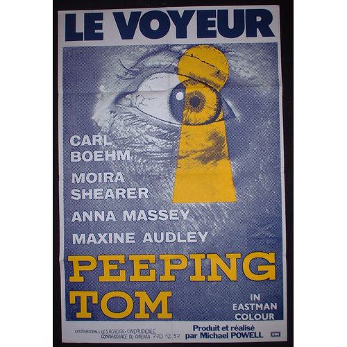 Le Voyeur - Peeping Tom * Film 1960 Michael Powell - Affiche De Cinéma Ressortie Dans Les Années 70 * 80x120 Cm (33x47in) French Re-Release Movie Poster - Carl Moehm ; Anna Massey ; Moira Shearer