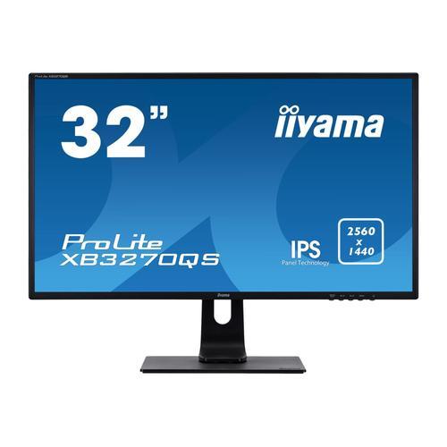 iiyama ProLite XB3270QS-B1 - Écran LED - 32" (31.5" visualisable) - 2560 x 1440 WQHD @ 60 Hz - IPS - 250 cd/m² - 1200:1 - 4 ms - HDMI, DVI, DisplayPort - haut-parleurs - mat