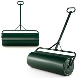 Rouleau à Gazon - COSTWAY - Remplissage Eau/Sable 63 L - Poignée de Préhension Détachable - 30 cm Vert