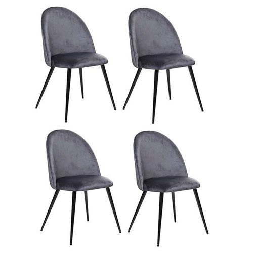 Lot De 4 Chaises Design "Slano" 84cm Gris Souris