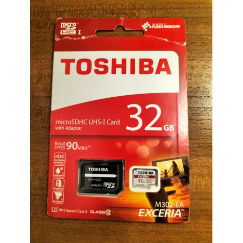 Toshiba EXCERIA M302-EA - Carte mémoire flash (adaptateur microSDHC - SD inclus) - Capacité de 32 Go - UHS Class 3 / Class10 - microSDHC UHS-I