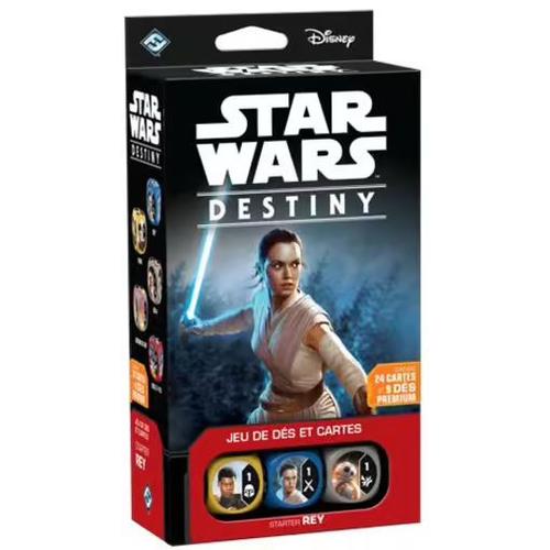 Star Wars Destiny - Jeu De Cartes Et De Dés - Starter Rey - 24 Cartes + 9 Dés Prémium