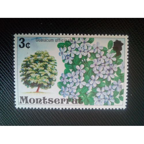 Timbre Montserrat Y T 343 Lignum Vitae (Guaiacum Officinale) 1976 ( 010507 )