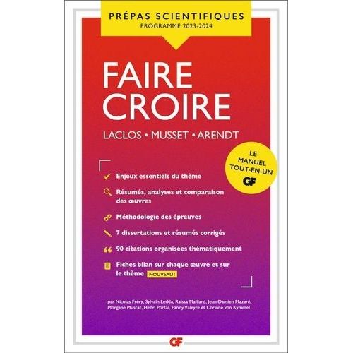 Faire Croire - Laclos, Les Liaisons Dangereuses - Musset, Lorenzaccio - Arendt, Vérité Et Politique Et Du Mensonge En Politique