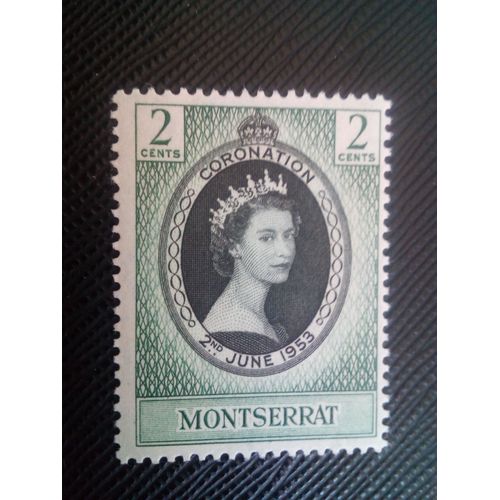 Timbre Montserrat Y T 129 Reine Elizabeth Ii 1953 ( 010507 )