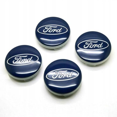 4pcs Caches Moyeu Centre Roue 54mm Ford Bleu Logo Enjoliveur