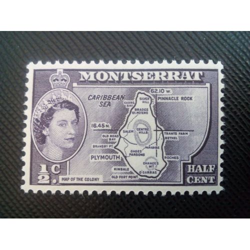 Timbre Montserrat Y T 133 Carte De La Présidence 1956 ( 010507 )