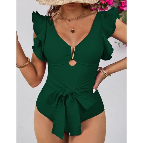 Maillot De Bain Une Pièce,Sexy,À Volants,Col En V,À Bretelles,Amincissant,Pour Femmes,Vêtements De Plage,Monokini,2023