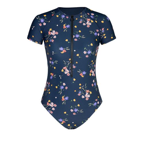 Maillot De Bain Une Pièce,Fermeture Éclair,Manches Courtes,Sexy,Col Haut,Monokini,Vêtements De Plage,Pour Les Femmes,Tendance 2023