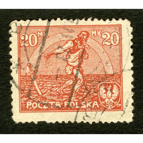Timbre Oblitéré Poczta Polska, 20 Mk