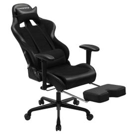 Chaise de bureau fauteuil gamer siège ergonomique pivotant avec accoudoirs  rabattables hauteur réglable et inclinaison libre charge 150 kg noir et  gris Helloshop26 12_0001365