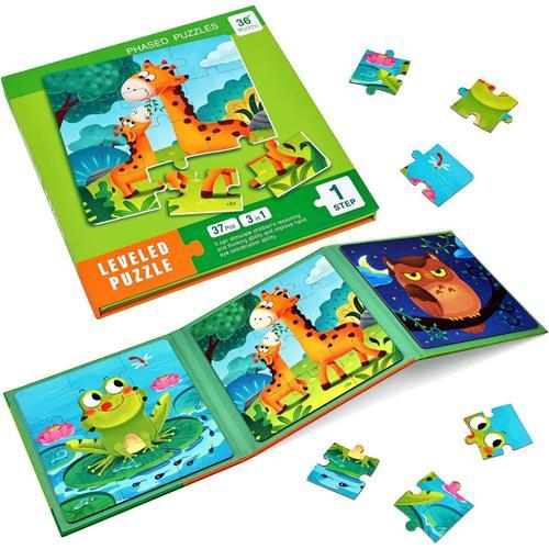 Jouet Puzzle en magnétique pour Enfants, Montessori Puzzle Enfant Quiet  Book,Jouet éducatif précoce,Livre de Puzzle Assorti, Jeu de Puzzle  Interactif,Puzzle Enfant 2 3 4 Ans?Animal?