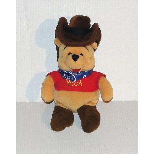 Doudou Winnie L'ourson Deguisé Cow-Boy Disney - Peluche Winnie The Pooh Cowboy 22 Cm