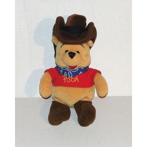 Doudou Winnie L'ourson Deguisé Cow-Boy Disney - Peluche Winnie The Pooh Cowboy 22 Cm