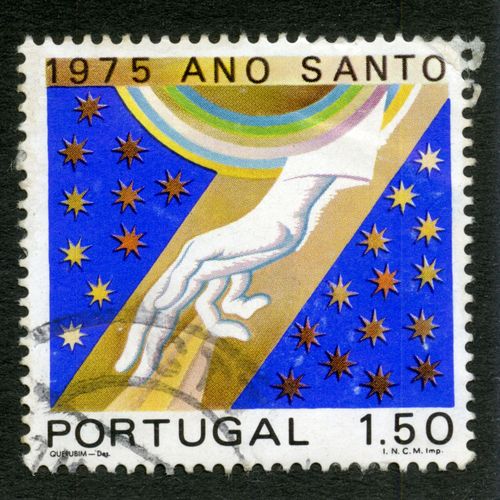 Timbre Oblitéré Portugal, 1975 Ano Santo, 1.50, Querubim