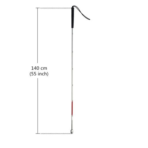 Canne Blanche En Aluminium Avec Poignée Noire Pour Store,125cm,130cm,135cm,140cm,145cm,150cm,155cm,7 Sections - Type 140cm (55 Inch)