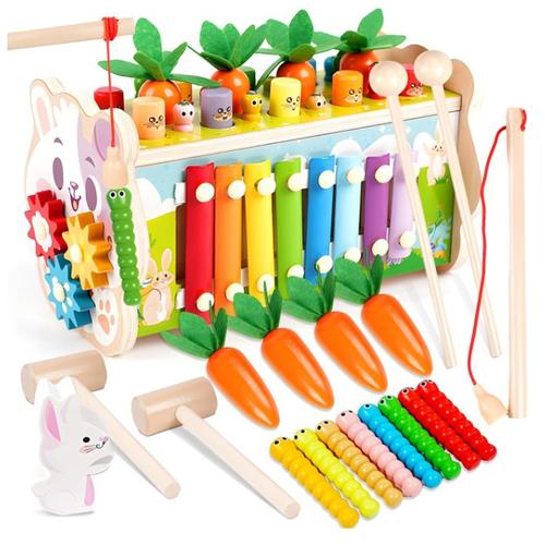 Bébé 18+ Mois, 8 En 1 Jeux Montessori Bébé Xylophone Bébé, Jeux Educatif Avec Jeu De Taupe, Jeu Match De Numéro, Jouet Enfant Pour Fille Garçon, Jouets Éveil Montessori